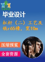 杠桿（二）工藝及銑r65槽，寬10mm夾具設(shè)計[含cad圖紙，工藝工序卡，說明書等資料全套]