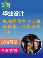 電磁閥體中心孔組合機(jī)床、機(jī)床總體工位布置和鉆、擴(kuò)、鉸工位液壓系統(tǒng)設(shè)計(jì)【4張cad圖紙】【優(yōu)秀】